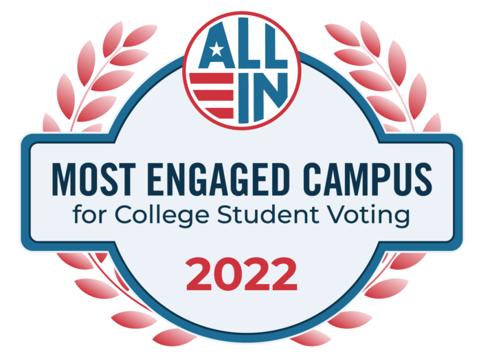 ALL IN's Most Engaged Campuses for College Student Voting award for 2022